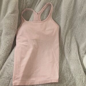 Pink Ribbed Tank Top